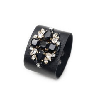 Swarovski-kristalais-puošta-natūralios-odos-apyrankė-royal-bird